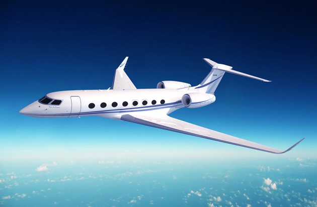 Gulfstream G650 private jet in flight